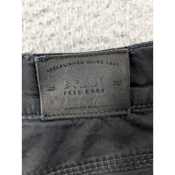 Brax Pants Mens 40x32 (Actual 37x31) Cooper Fancy Regular Chino Black - Picture 16 of 16